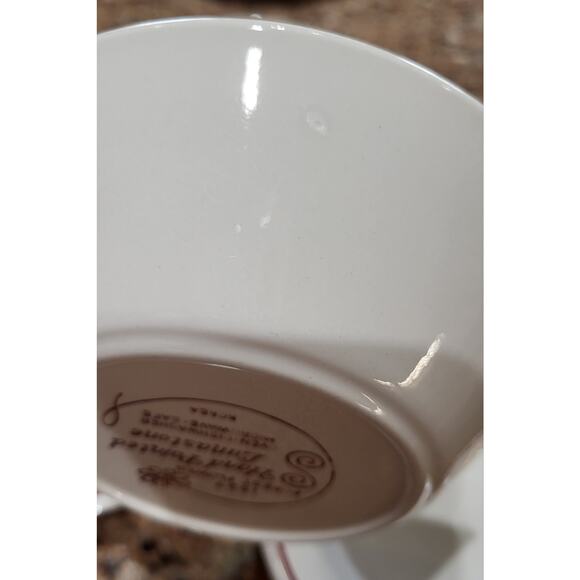 Vintage Hand-painted Lunastone Bowls Matching #1527 Forest Flowers (4 Set) 6.5" - Picture 7 of 12